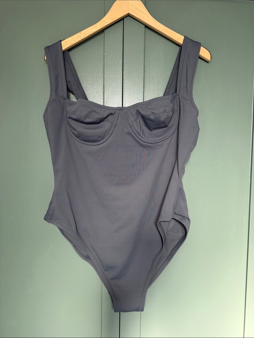 Skims Gunmetal Swim Shaping Underwire One Piece Swimsuit, Size 2X